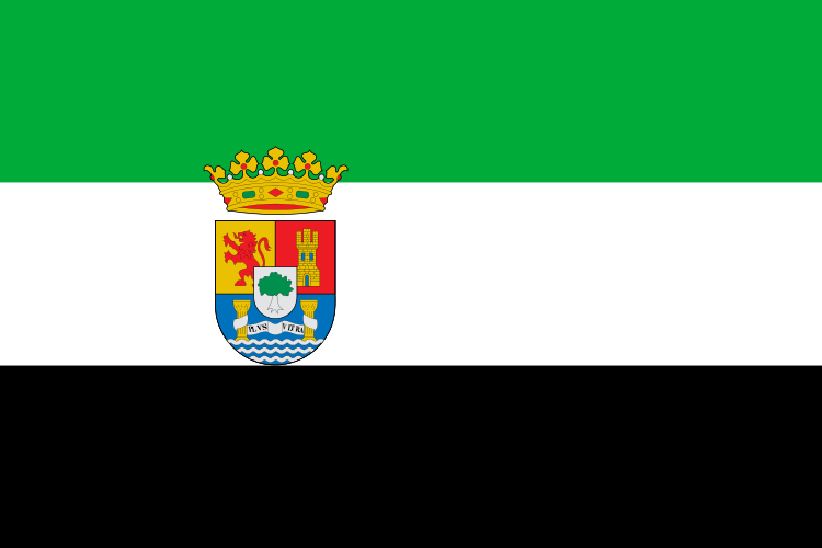 Datei:Flag of Extremadura (with coat of arms).svg