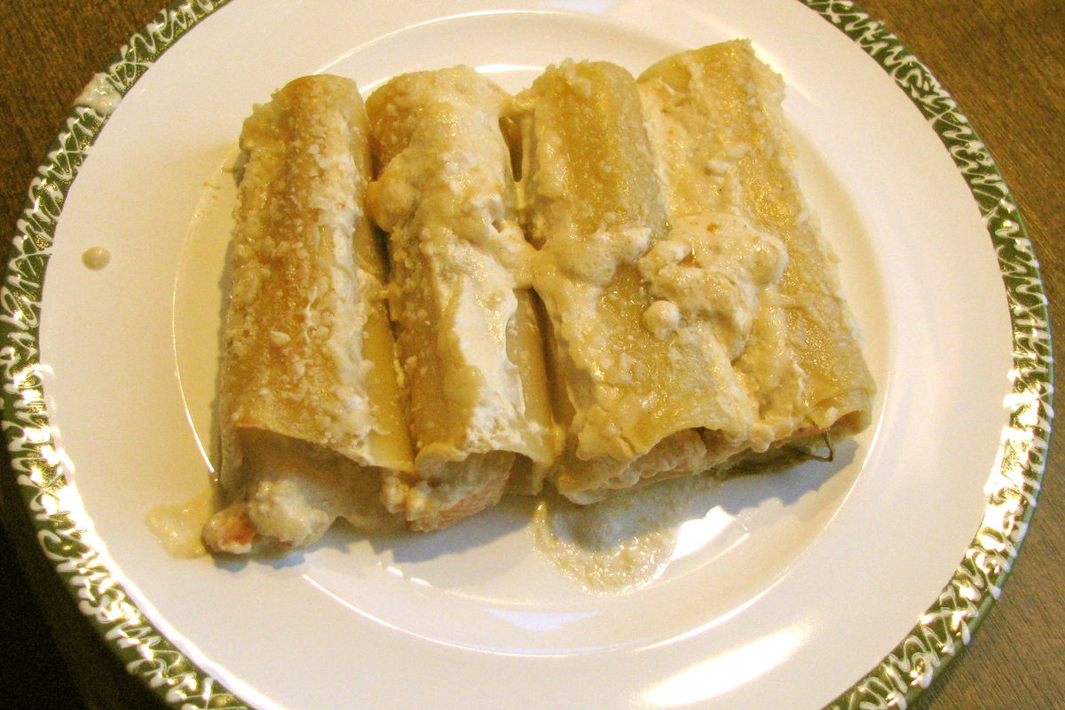 Cannelloni mit Lachs, Karotten und Zuckerschoten – Koch-Wiki